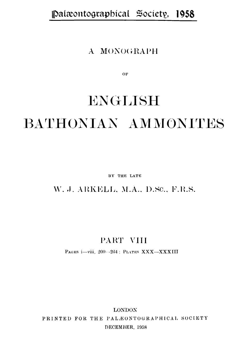 English Bathonian Ammonites
