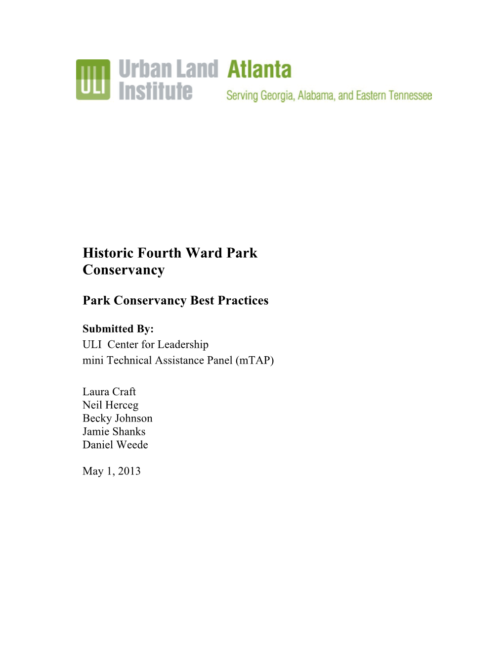 Historic Fourth Ward Park Conservancy