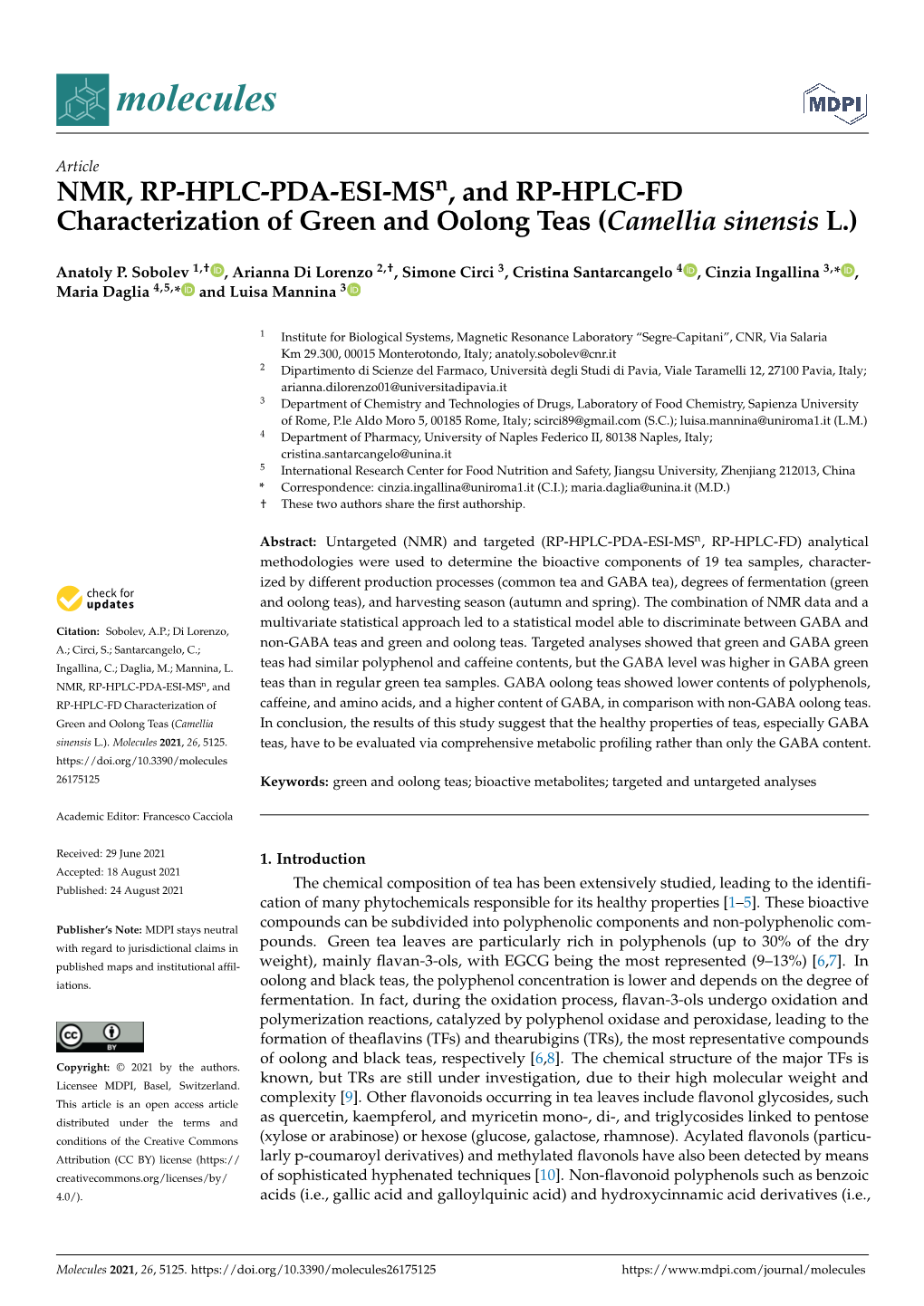 Camellia Sinensis L.)