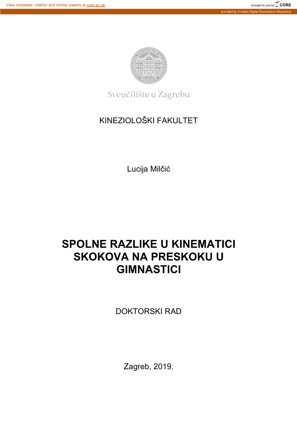 Spolne Razlike U Kinematici Skokova Na Preskoku U Gimnastici