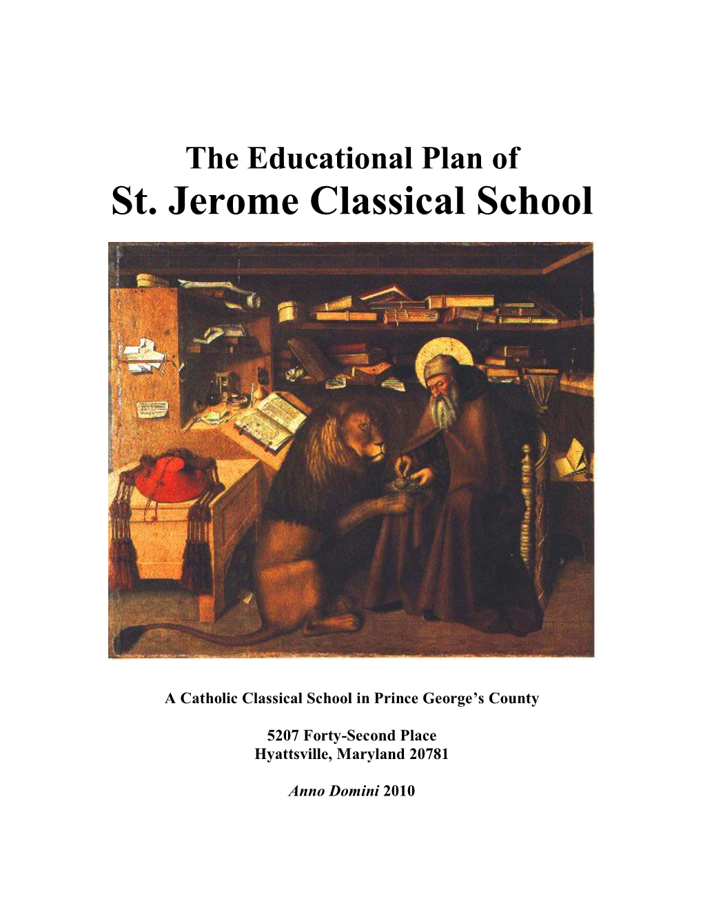 St. Jerome Classical Education Plan