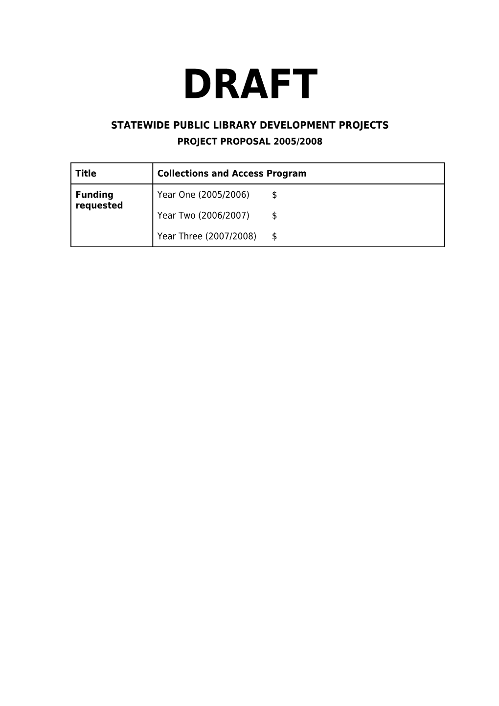 Statewide Public Library Development Projects