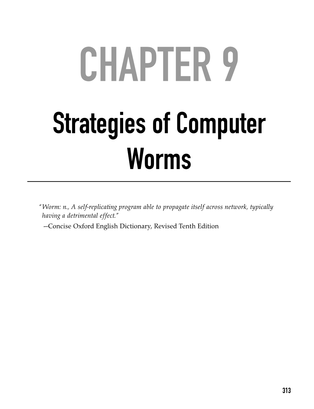 Strategies of Computer Worms