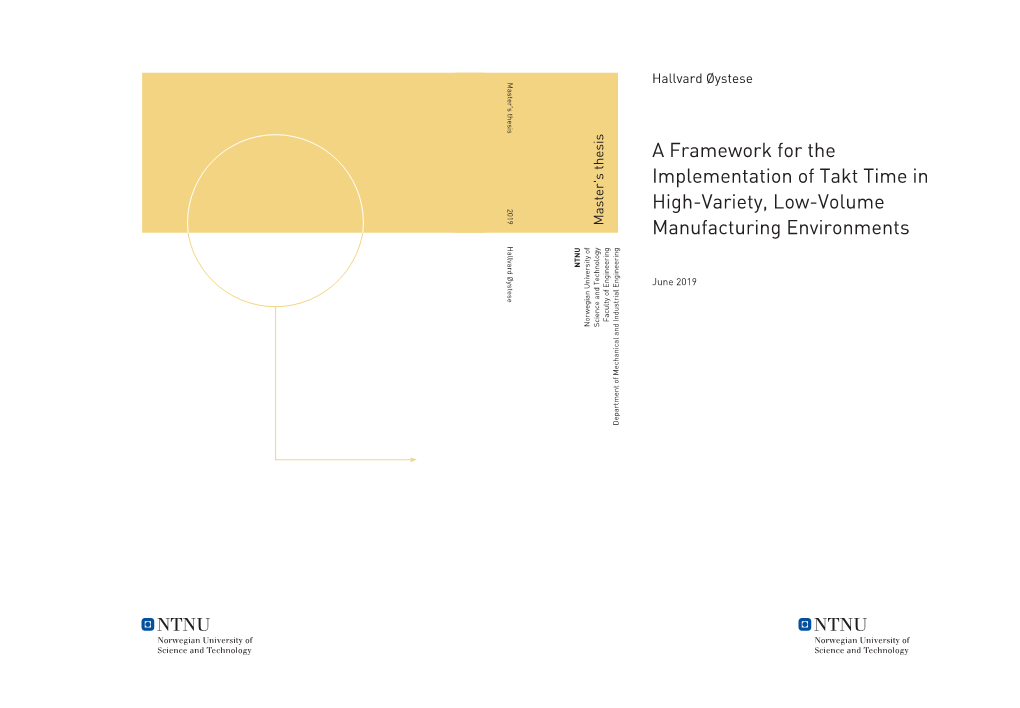 A Framework for the Implementation of Takt Time in High-Variety, Low-Volume Manufacturing Environments