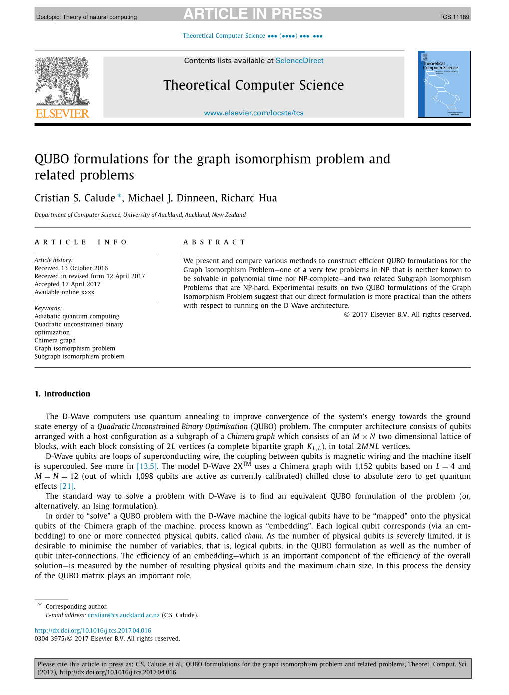 QUBO Formulations for the Graph Isomorphism Problem and Related Problems ∗ Cristian S