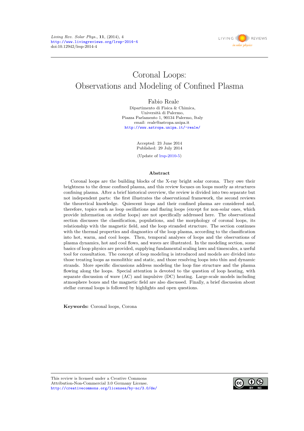 Coronal Loops: Observations and Modeling of Confined Plasma