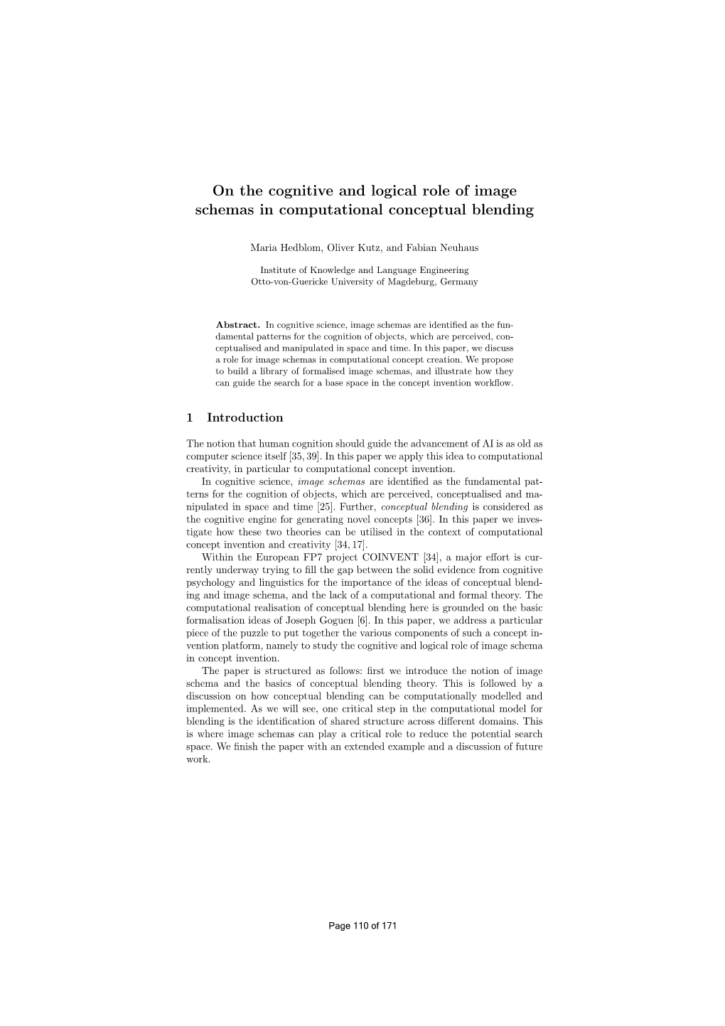 On the Cognitive and Logical Role of Image Schemas in Computational Conceptual Blending