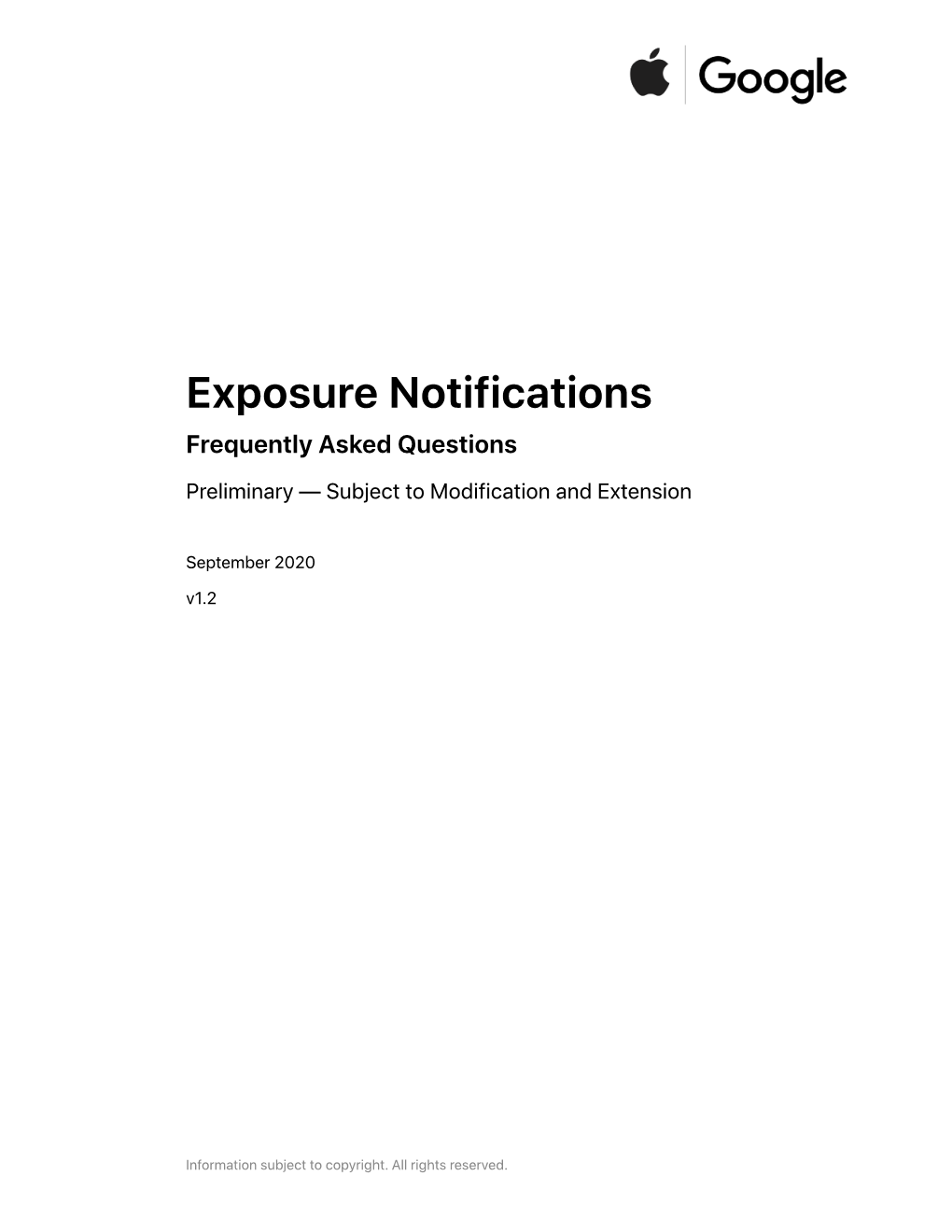 Exposure Notifications Frequently Asked Questions