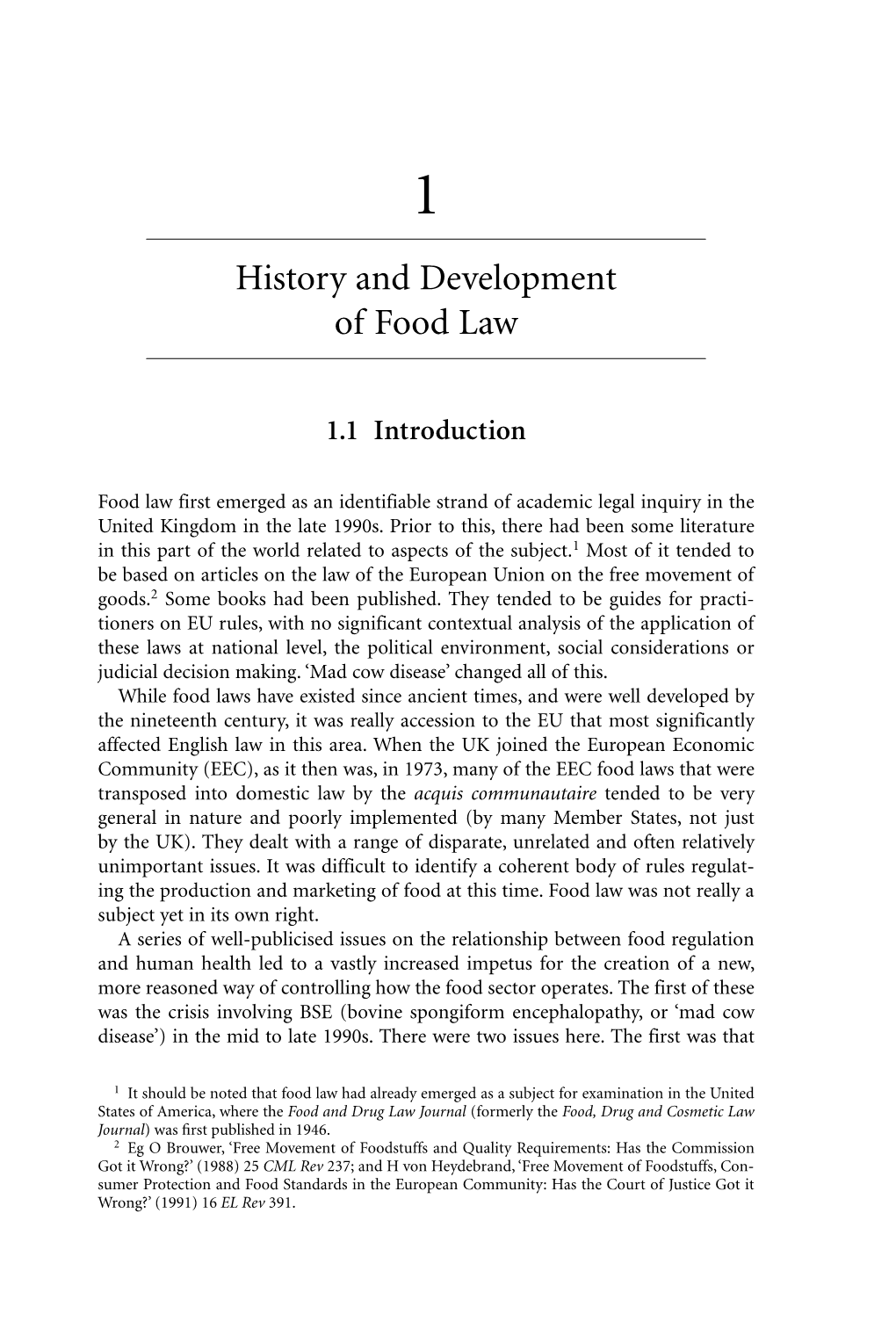 History and Development of Food Law