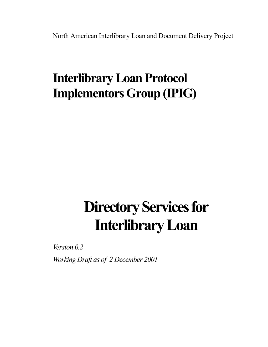 Directory Services for Interlibrary Loan