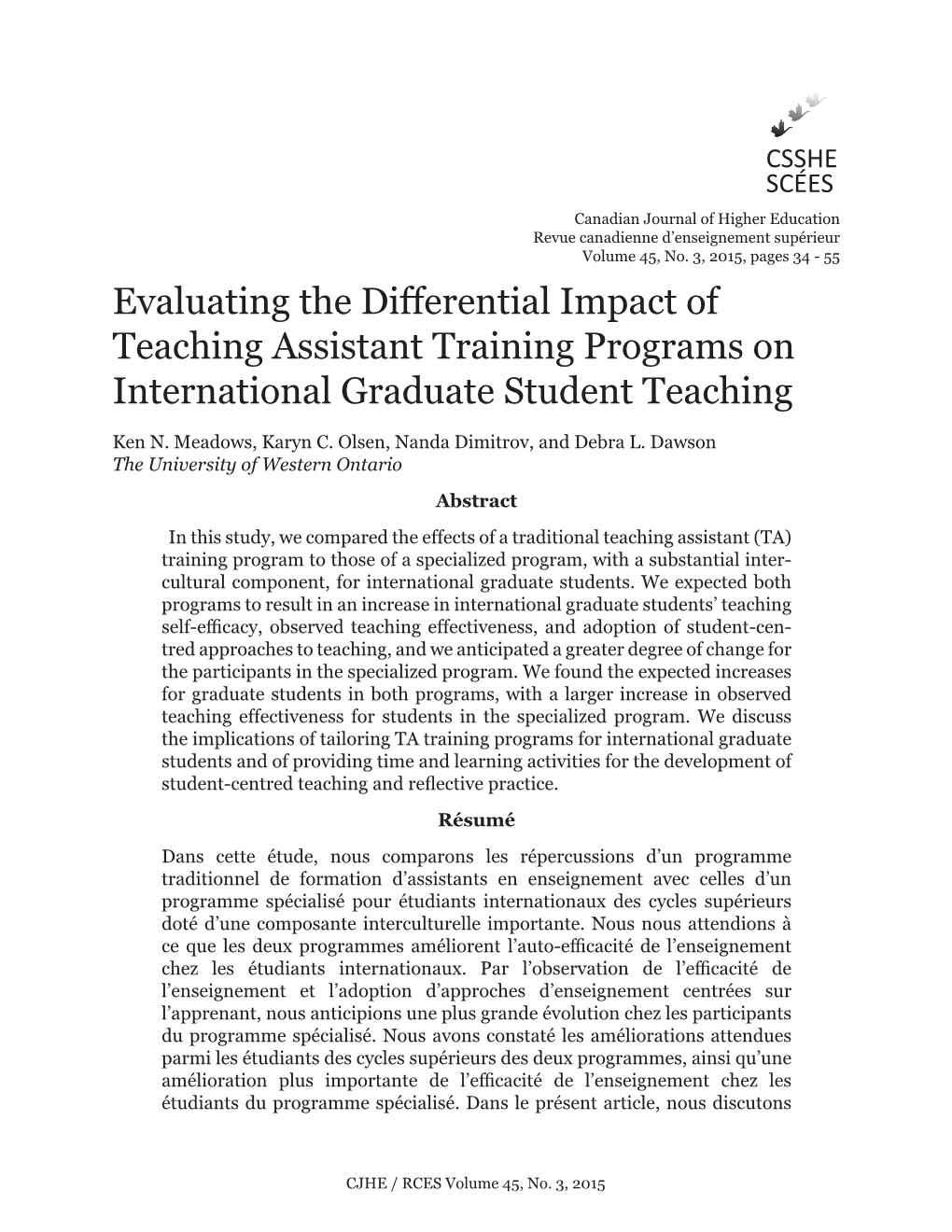 Evaluating the Differential Impact of Teaching Assistant Training Programs on International Graduate Student Teaching