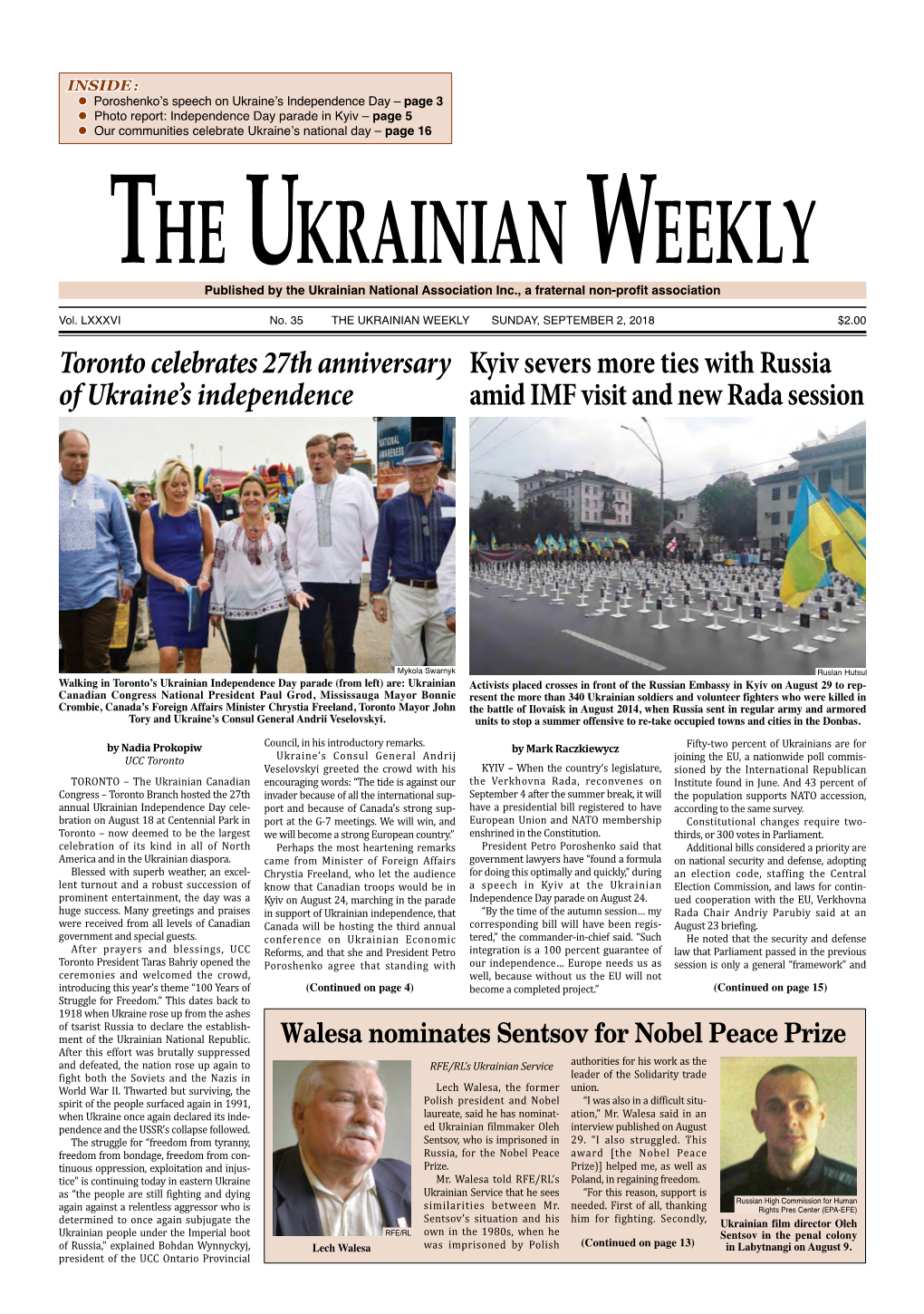 The Ukrainian Weekly, 2018