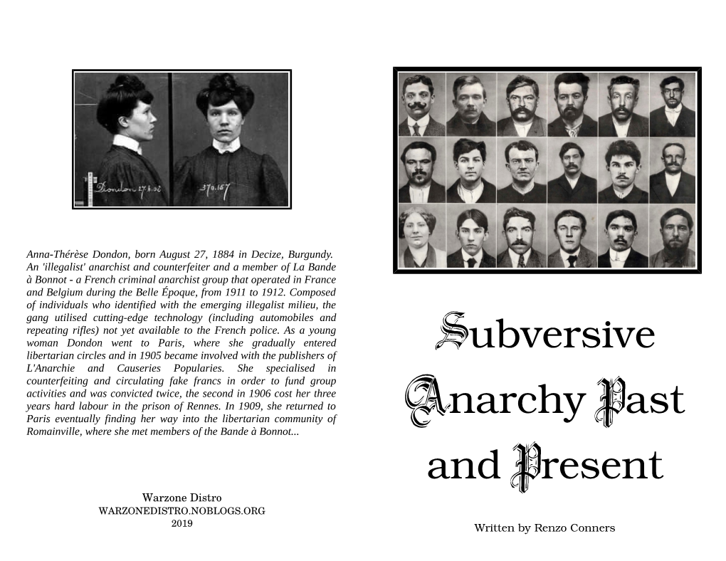 Subversive Anarchy Past and Present