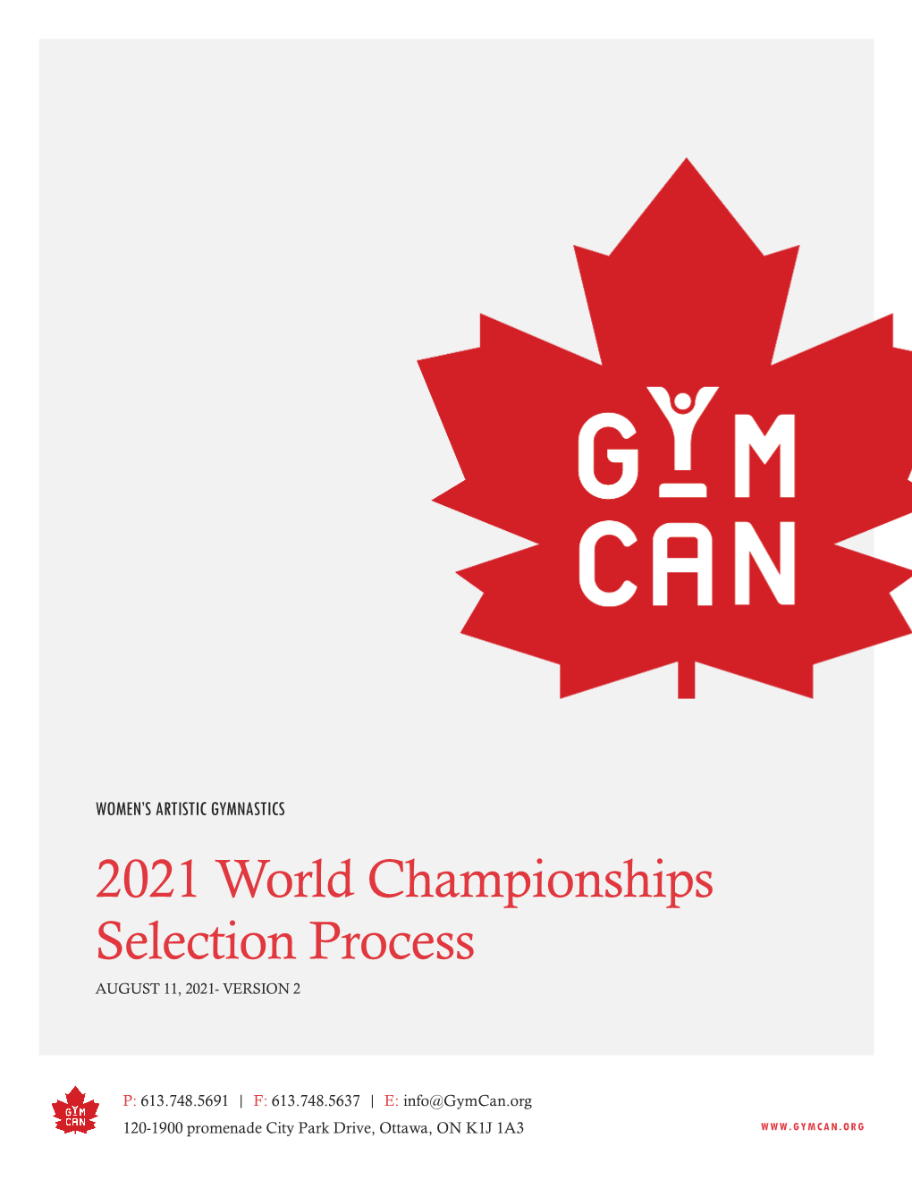 2021 World Championships Selection Process