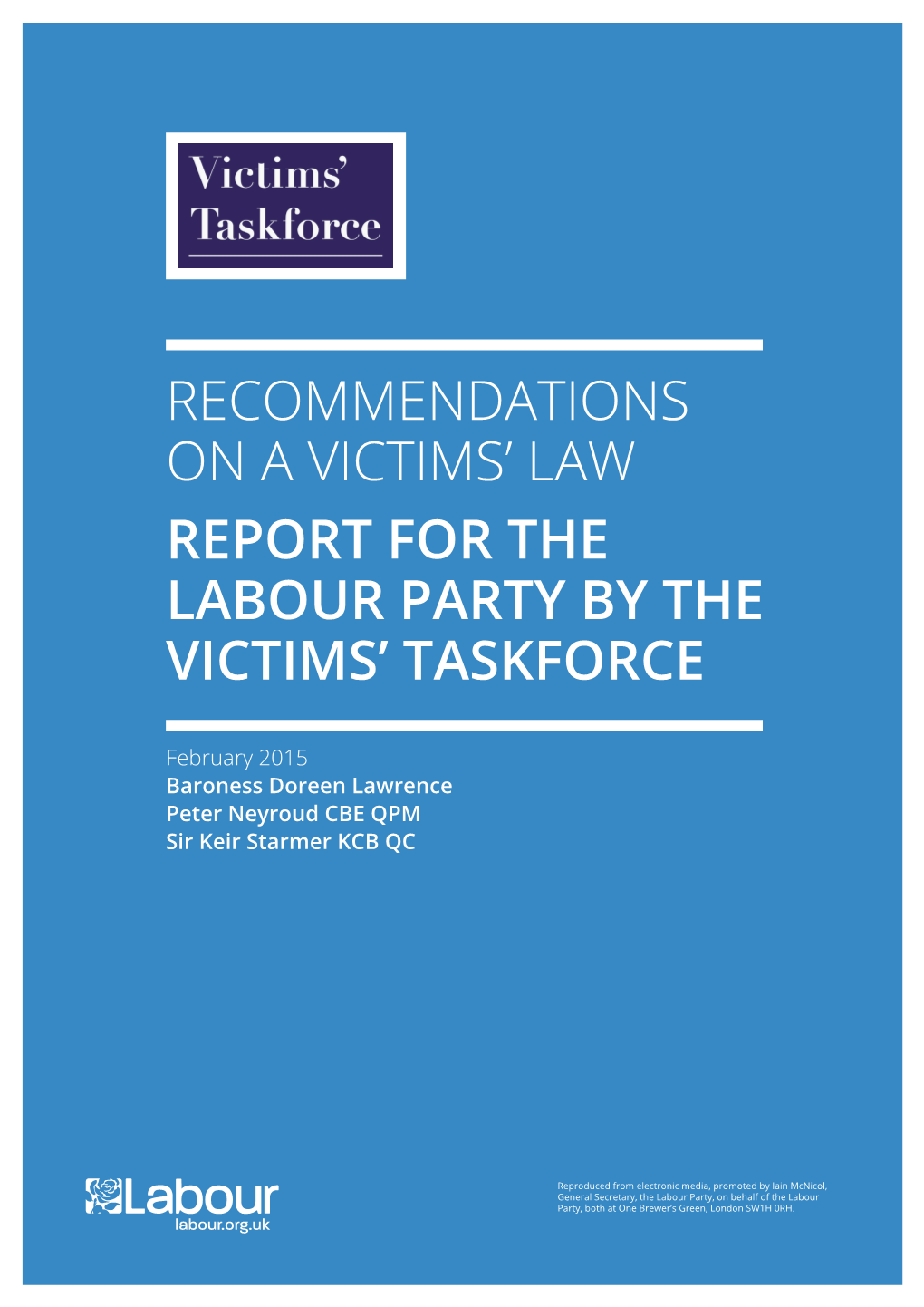 Recommendations on a Victims' Law Report for the Labour Party by The