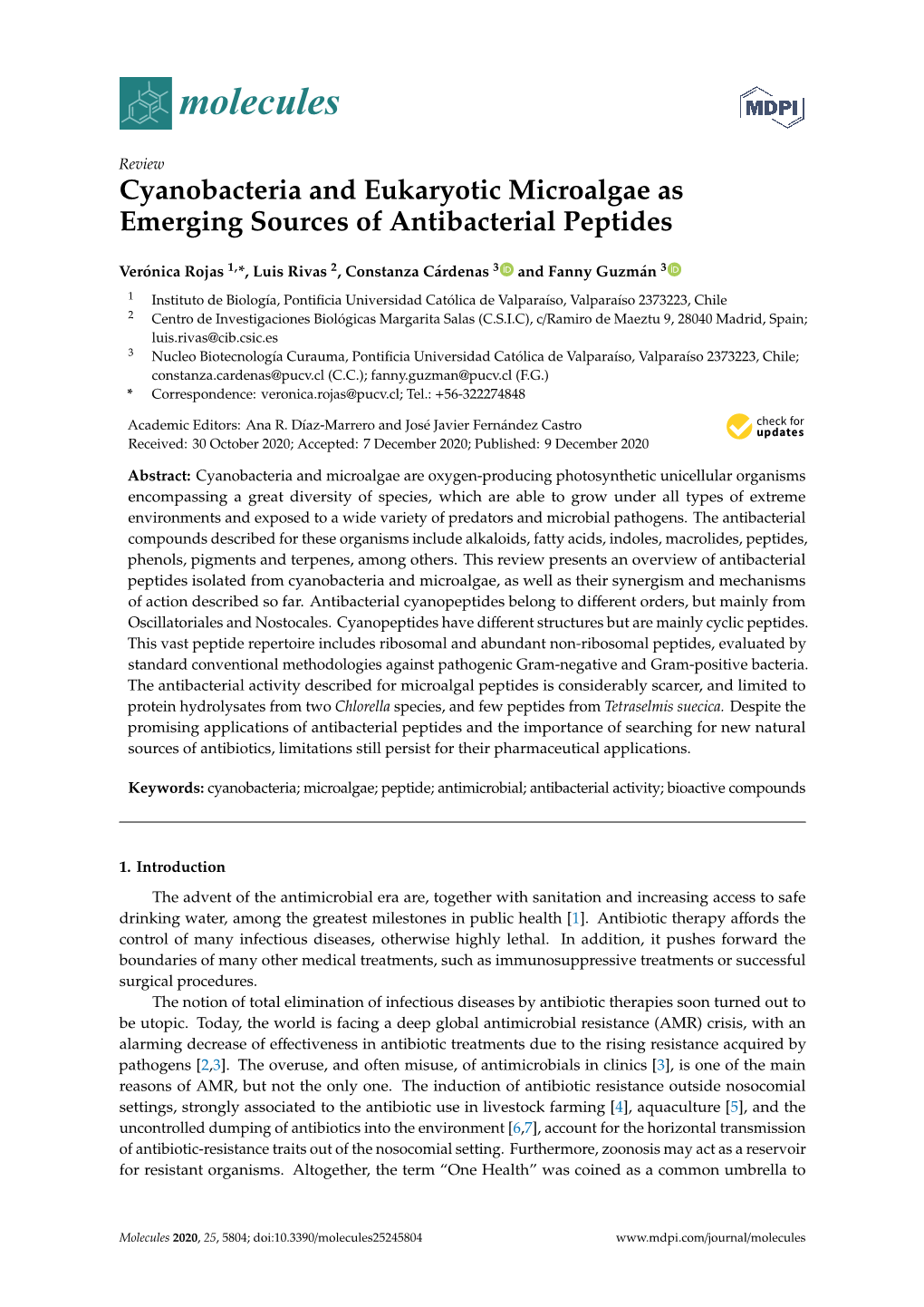 Cyanobacteria and Eukaryotic Microalgae As Emerging Sources of Antibacterial Peptides