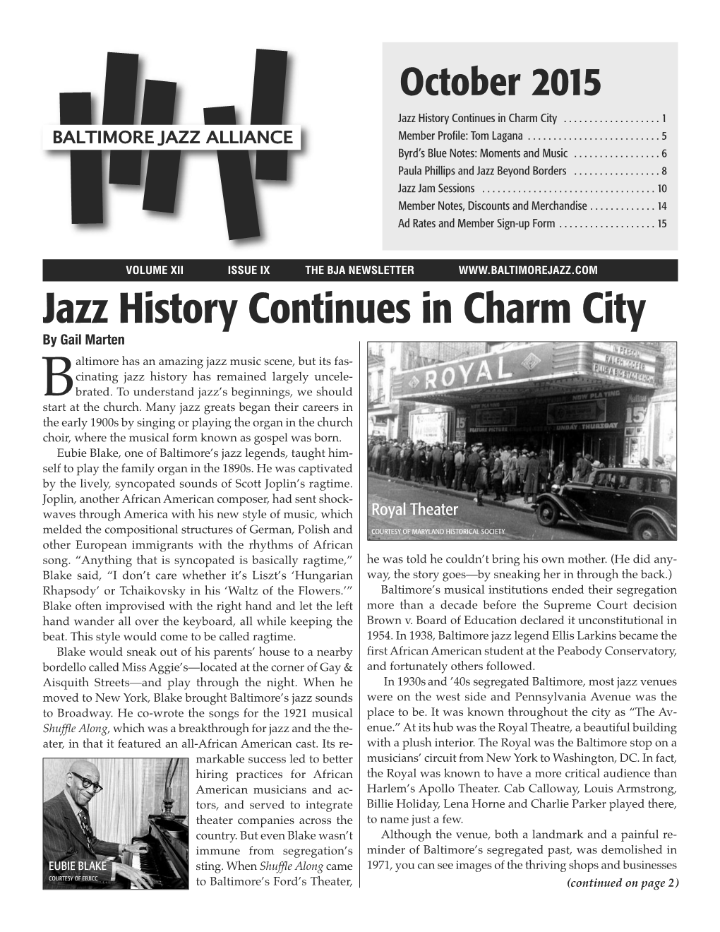 Jazz History Continues in Charm City