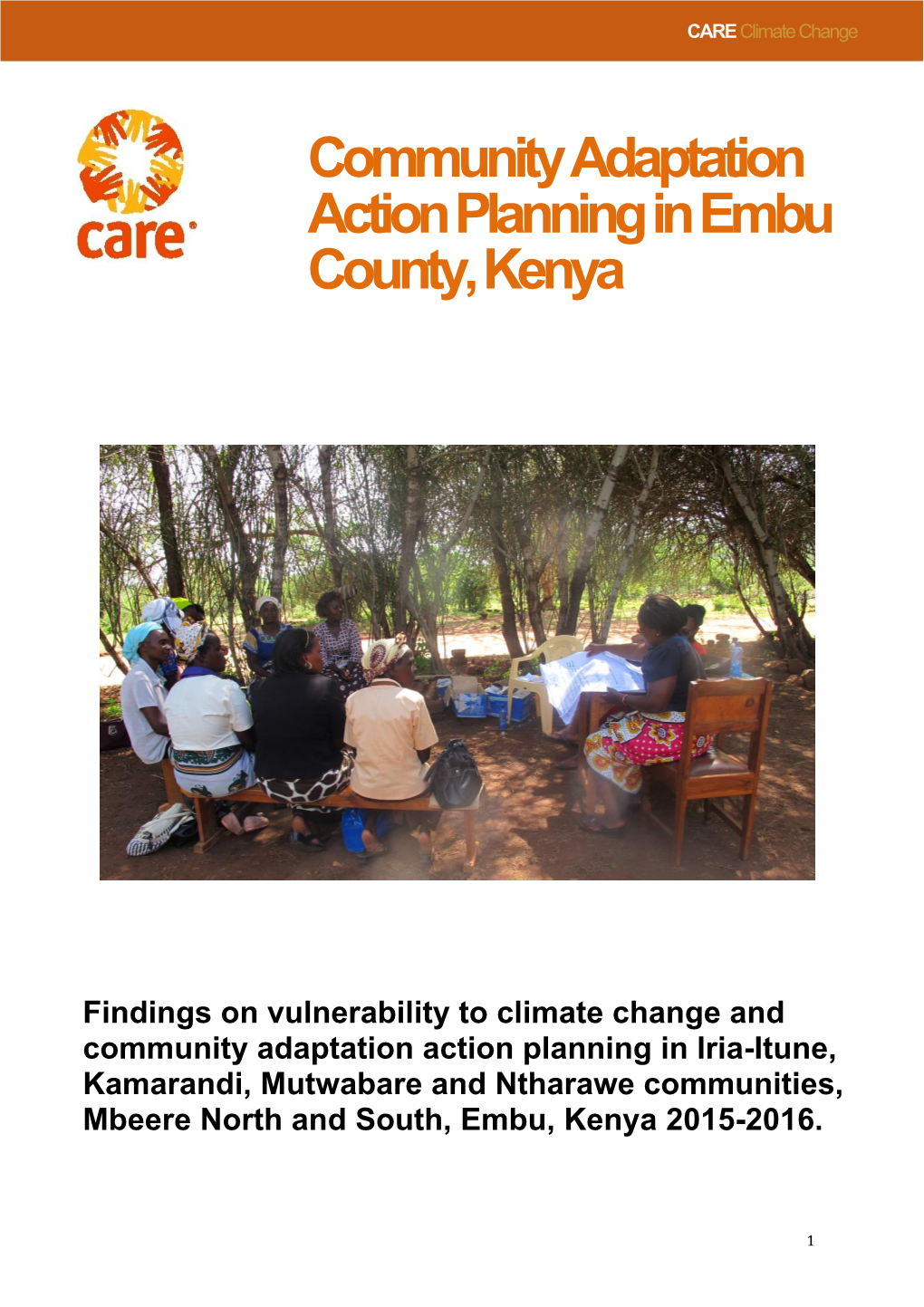 Community Adaptation Action Planning in Embu County, Kenya