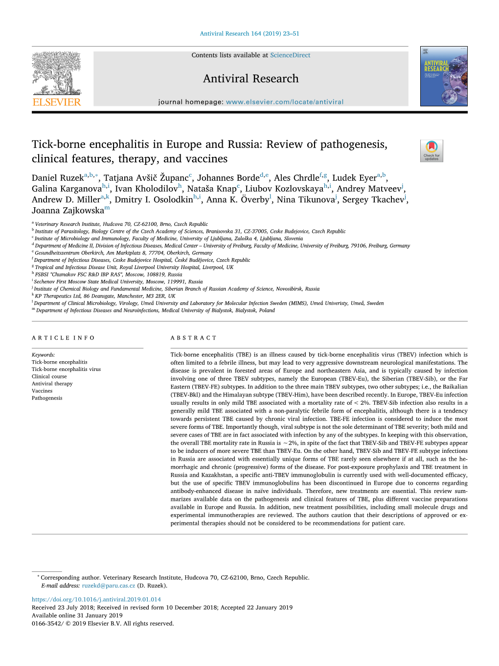 Tick-Borne Encephalitis in Europe and Russia Review of Pathogenesis