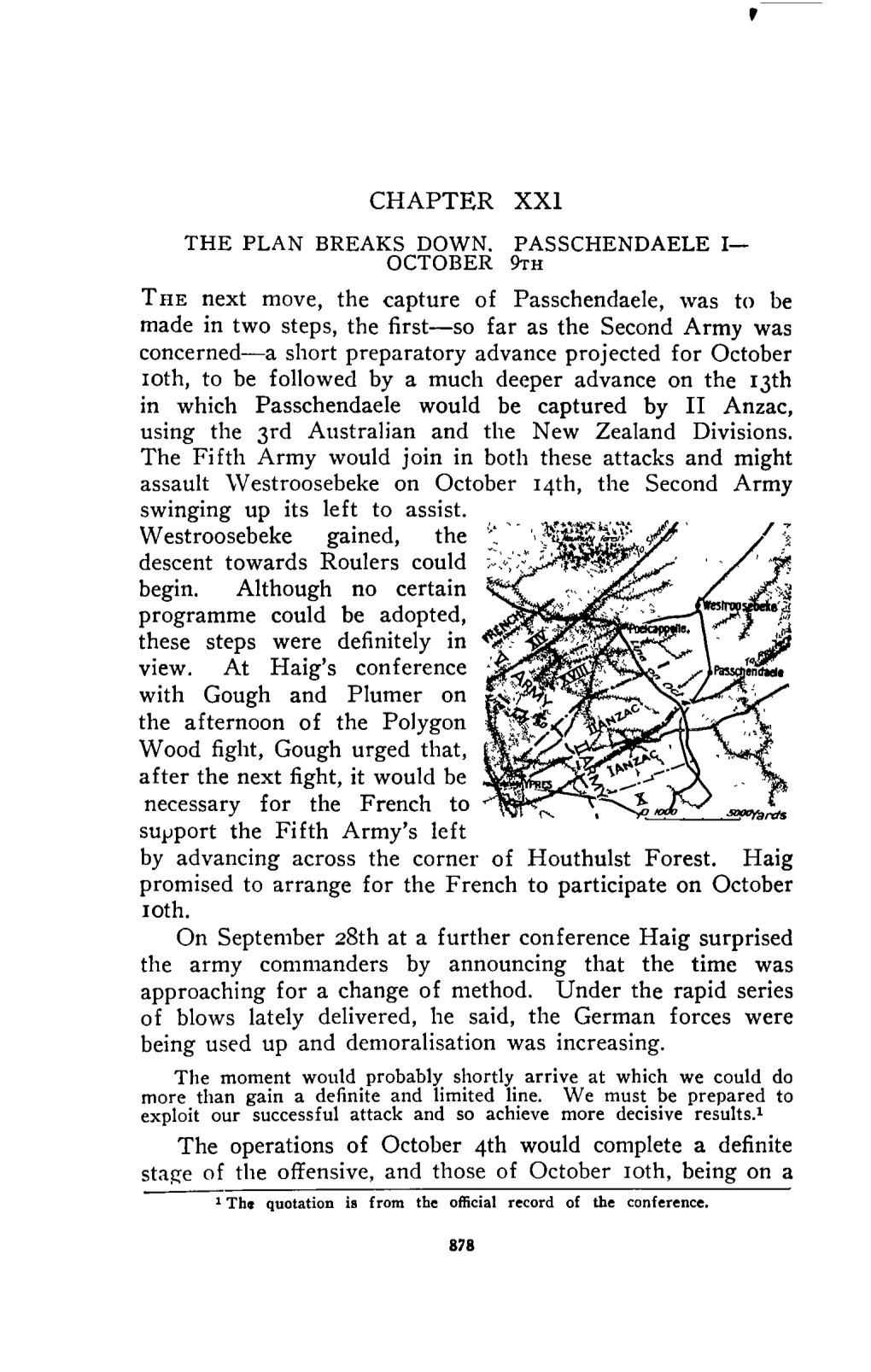 CHAPTER XX1 the Next Move, the Capture of Passchendaele, Was To