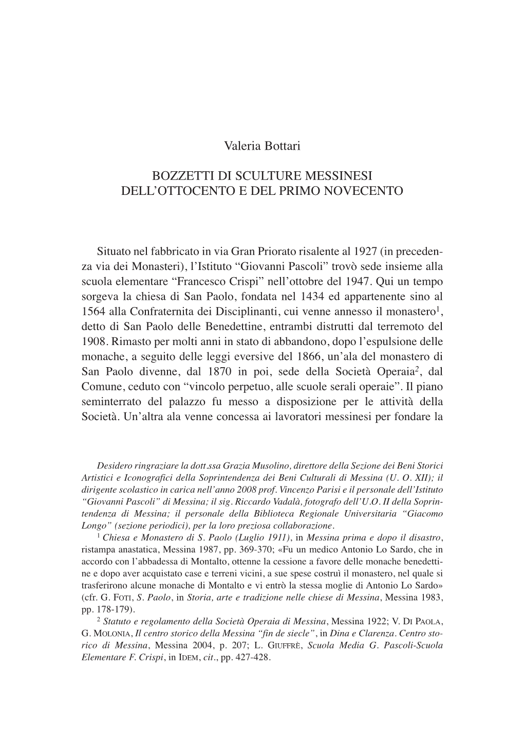 Bozzetti Di Sculture Messinesi Dell'ottocento E Del Primo Novecento