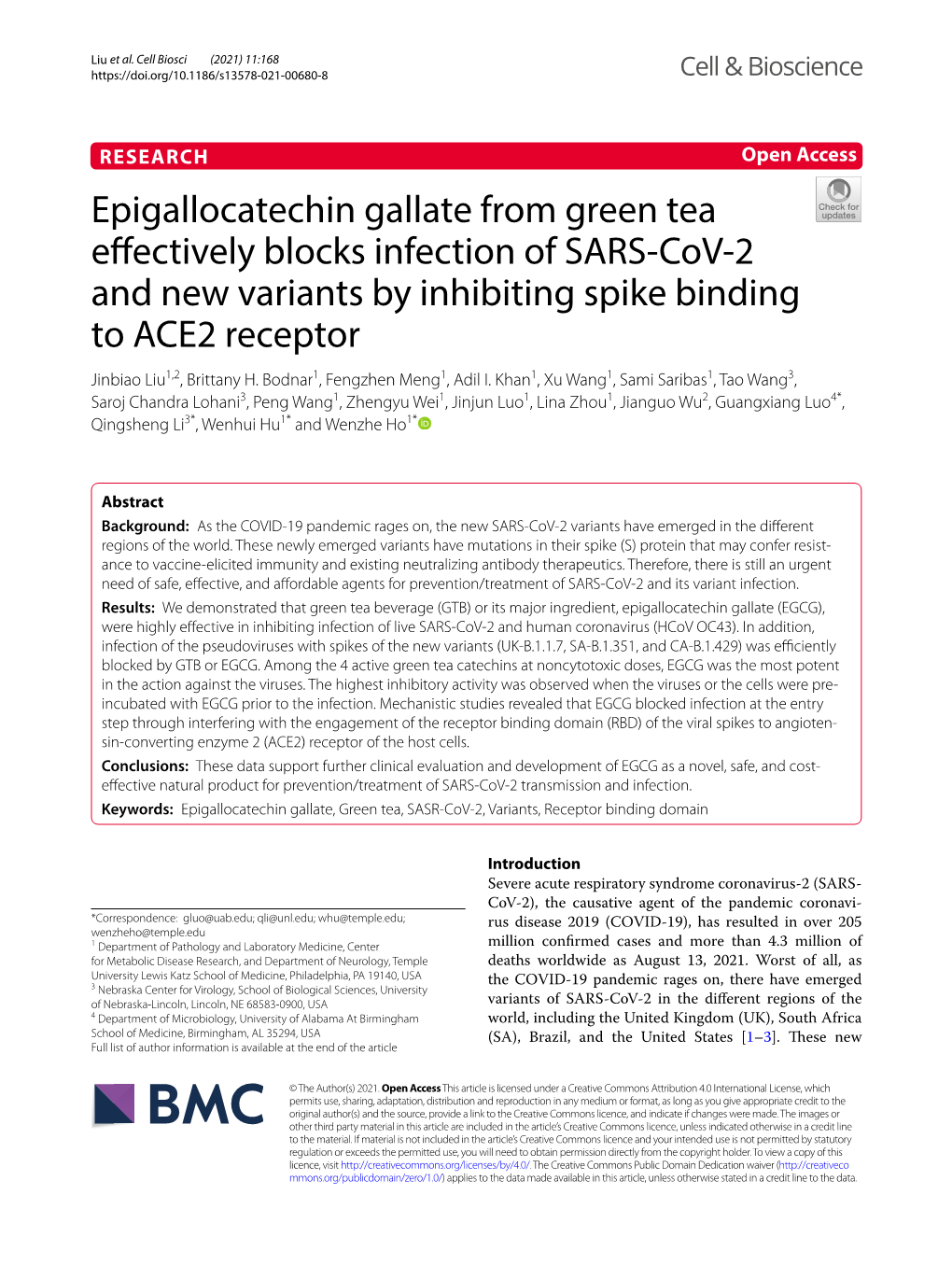 Epigallocatechin Gallate from Green Tea Effectively