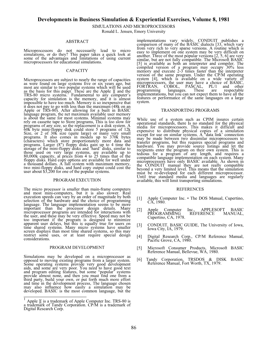 SIMULATIONS and MICROPROCESSORS Ronald L