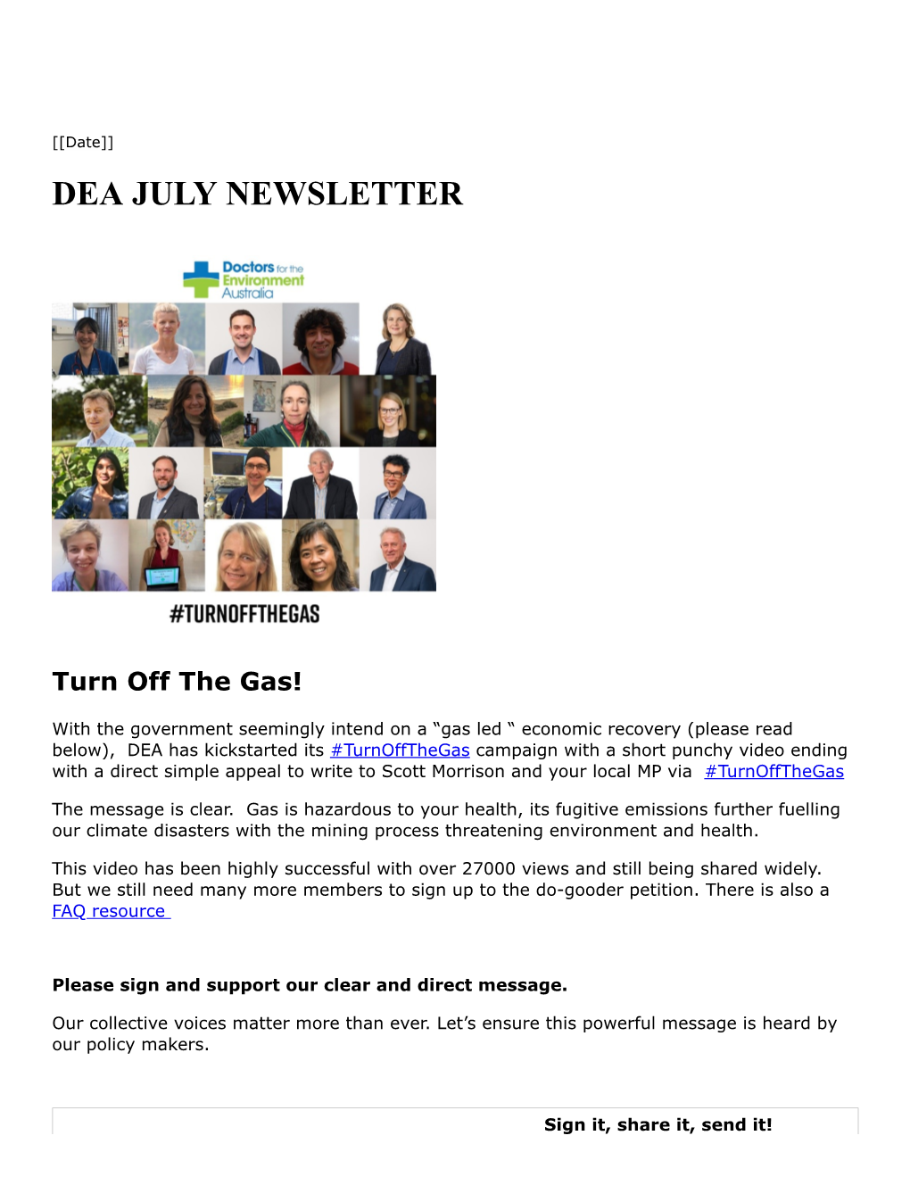 Dea July Newsletter