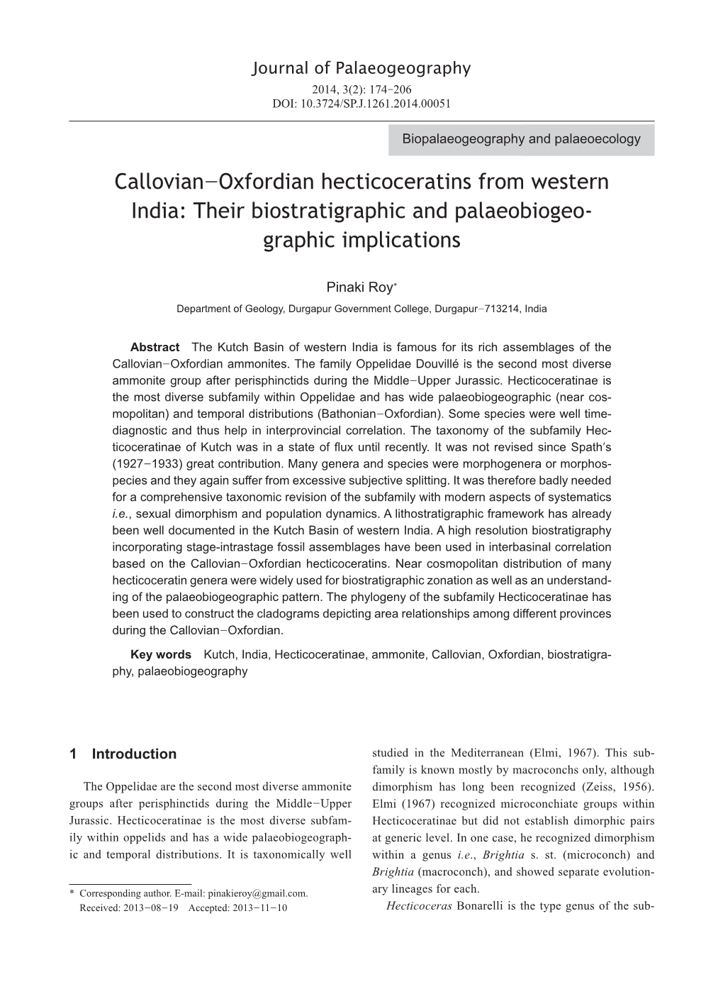 Callovian–Oxfordian Hecticoceratins from Western India