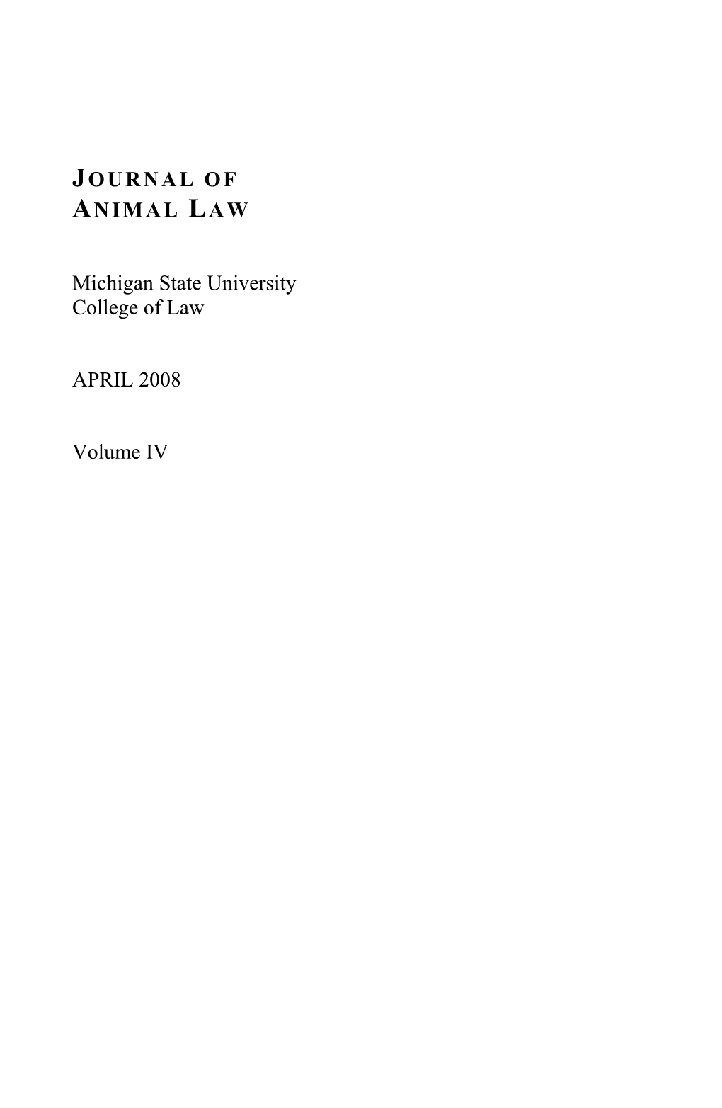 Journal of Animal Law Vol 4.Pdf