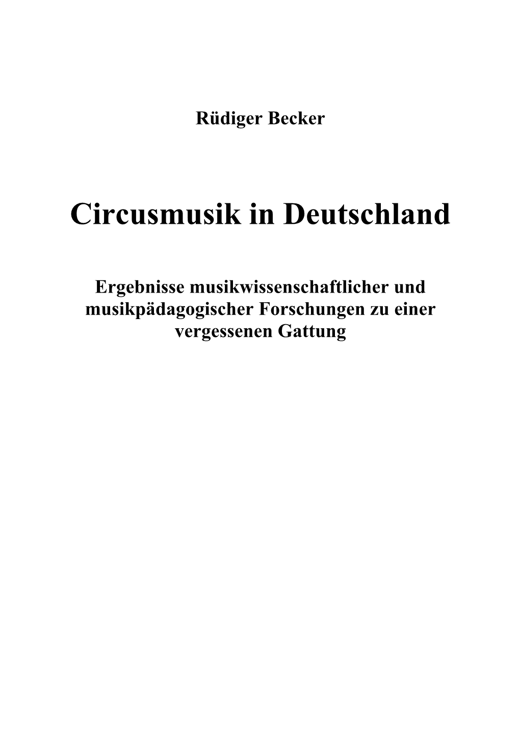 Circusmusik in Deutschland