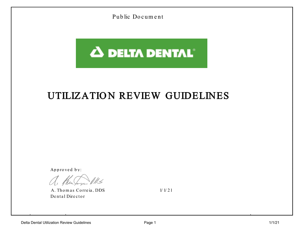 Utilization Review Guidelines Page 1 1/1/21 BENEFIT GUIDELINES