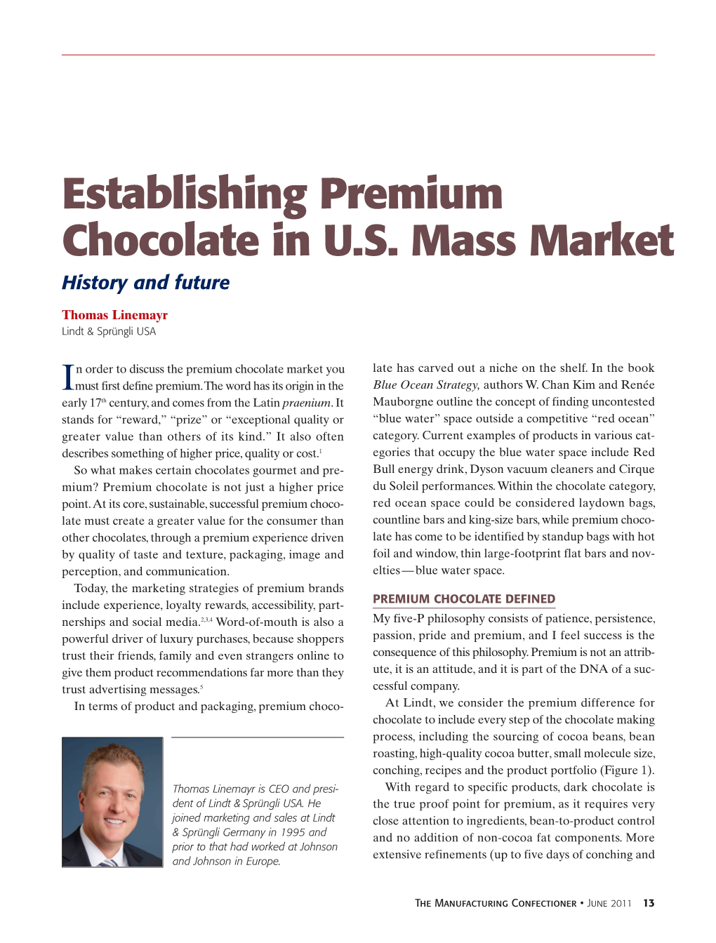 Establishing Premium Chocolate in U.S. Mass Market History and Future