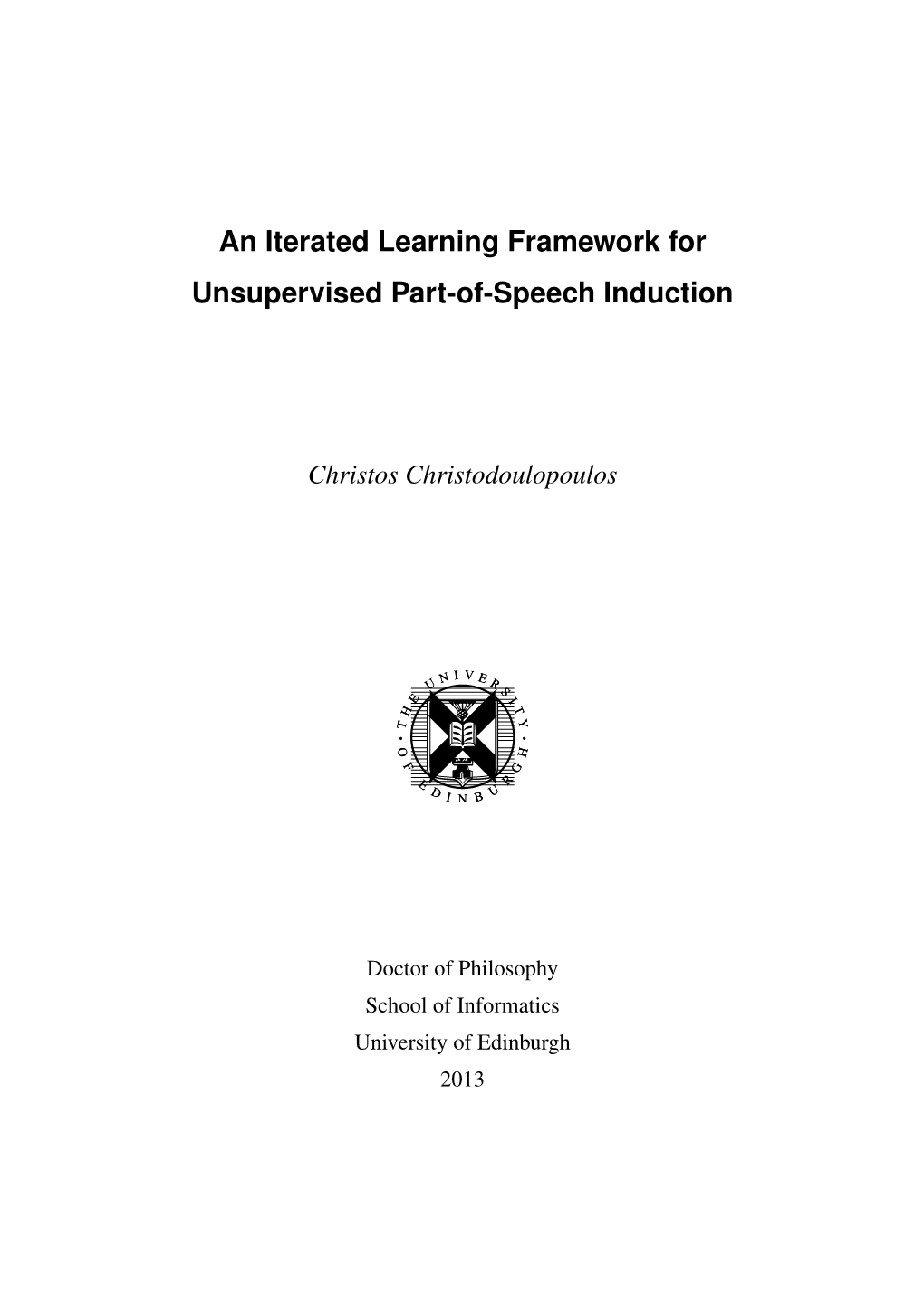 An Iterated Learning Framework for Unsupervised Part-Of-Speech Induction