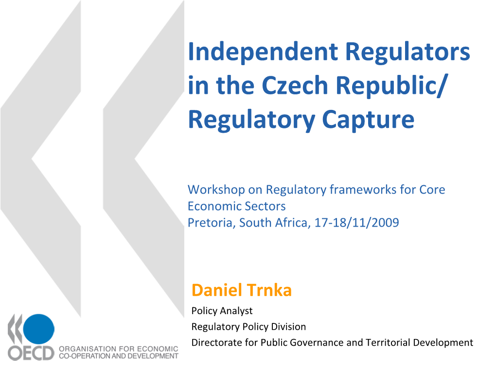 Independent Regulators in the Czech Republic/ Regulatory Capture