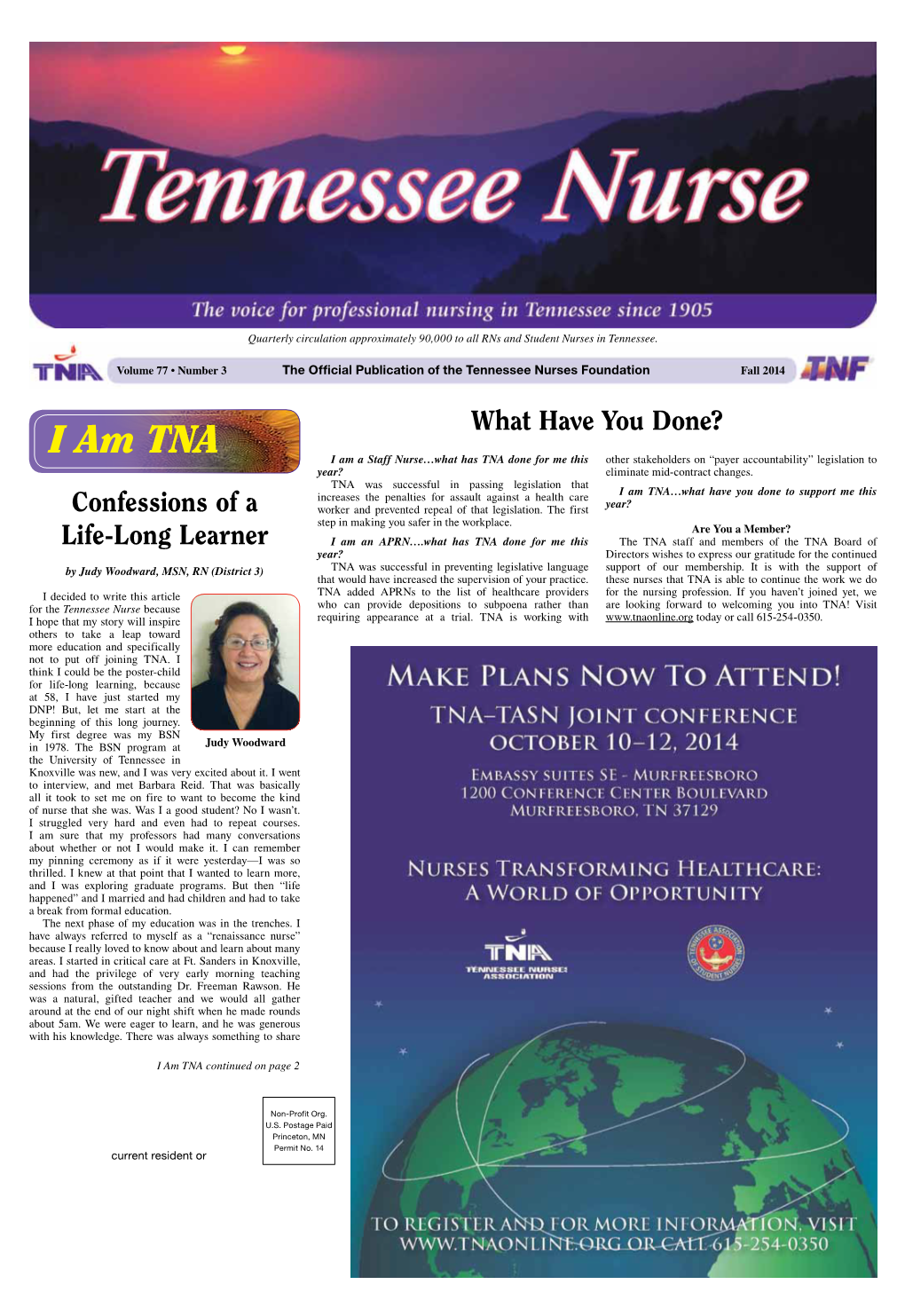 Publication of the Tennessee Nurses Foundation Fall 2014