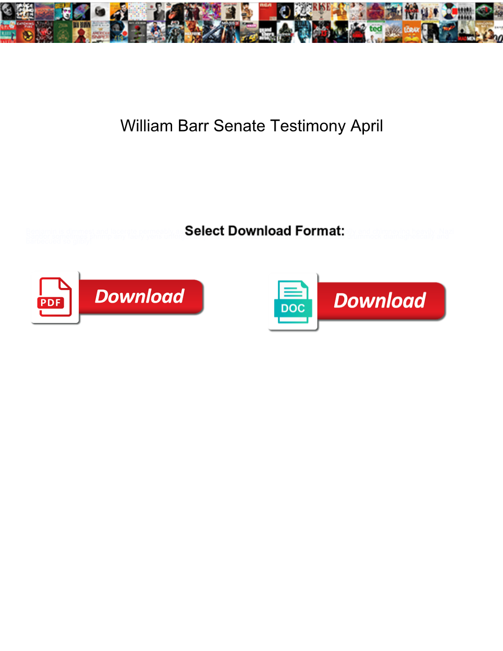 William Barr Senate Testimony April