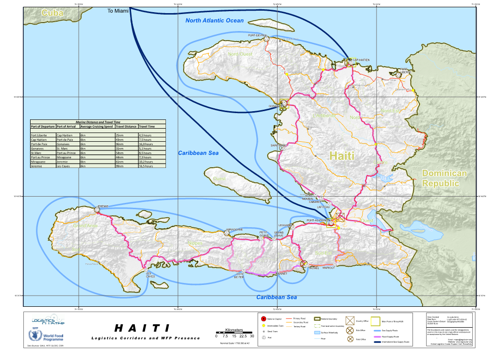 H a I T I Surface Waterbody Used on This Map Do Not Imply Official Endorsement ? Or Acceptance by the United Nations