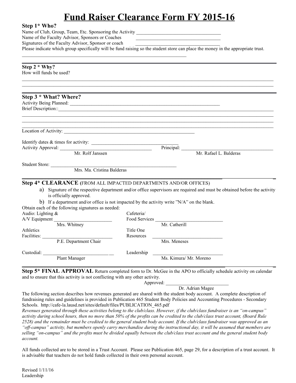 Bell High Activity Clearance Form