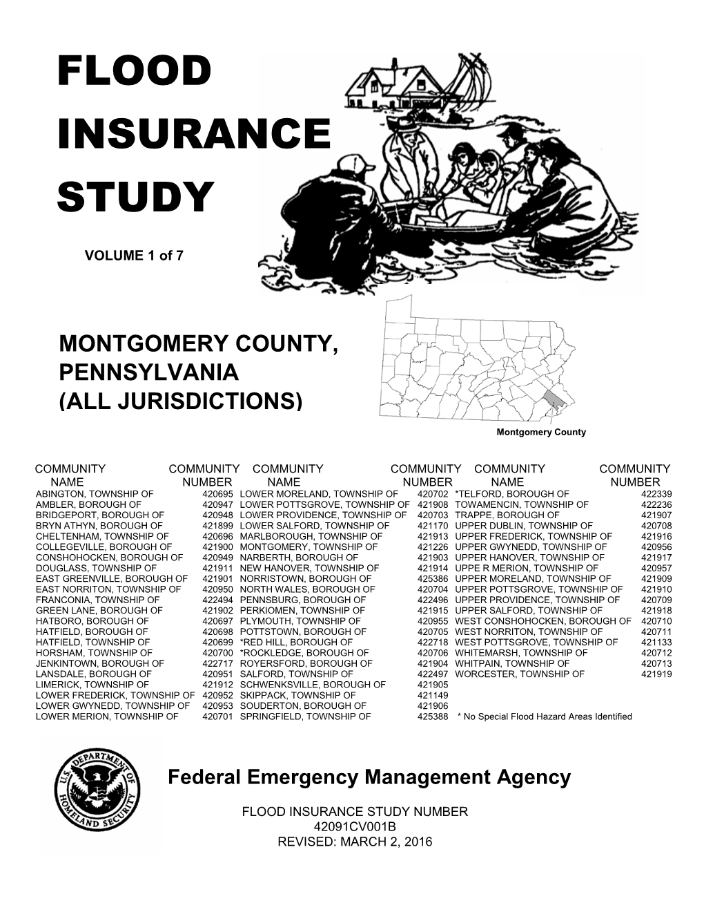 Flood Insurance Study Number 42091Cv001b Revised: March 2, 2016 Notice to Flood Insurance Study Users