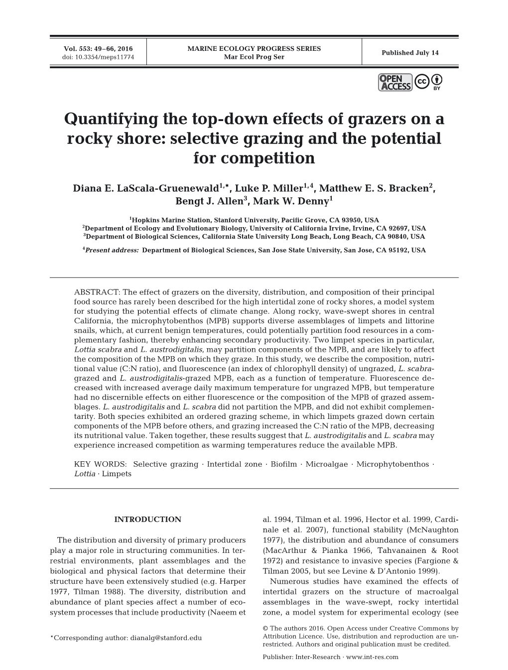 Selective Grazing and the Potential for Competition