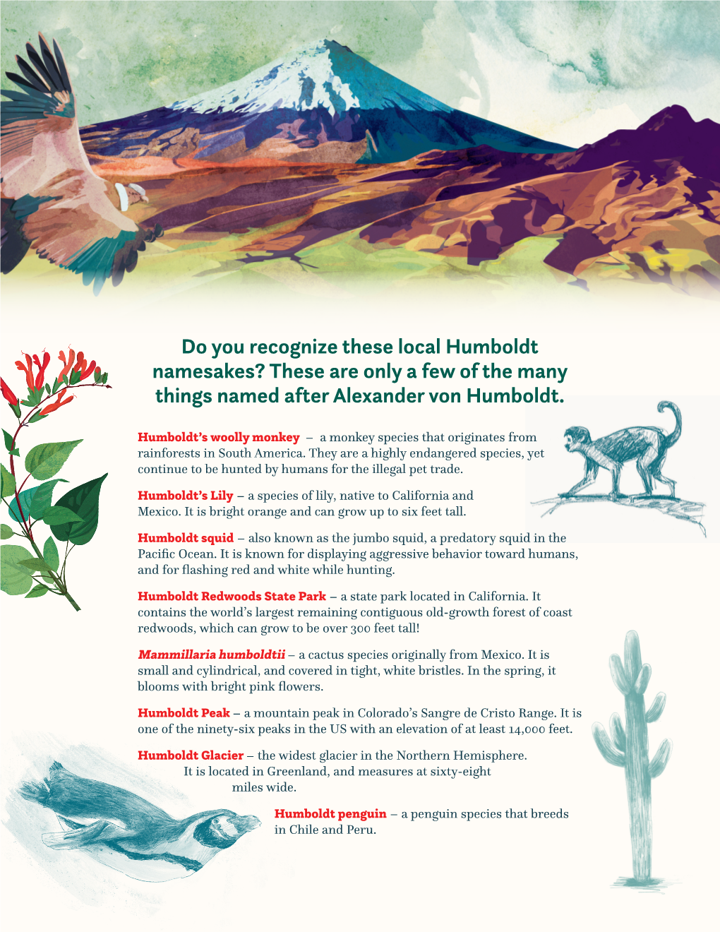 Do You Recognize These Local Humboldt Namesakes? These Are Only a Few of the Many Things Named After Alexander Von Humboldt