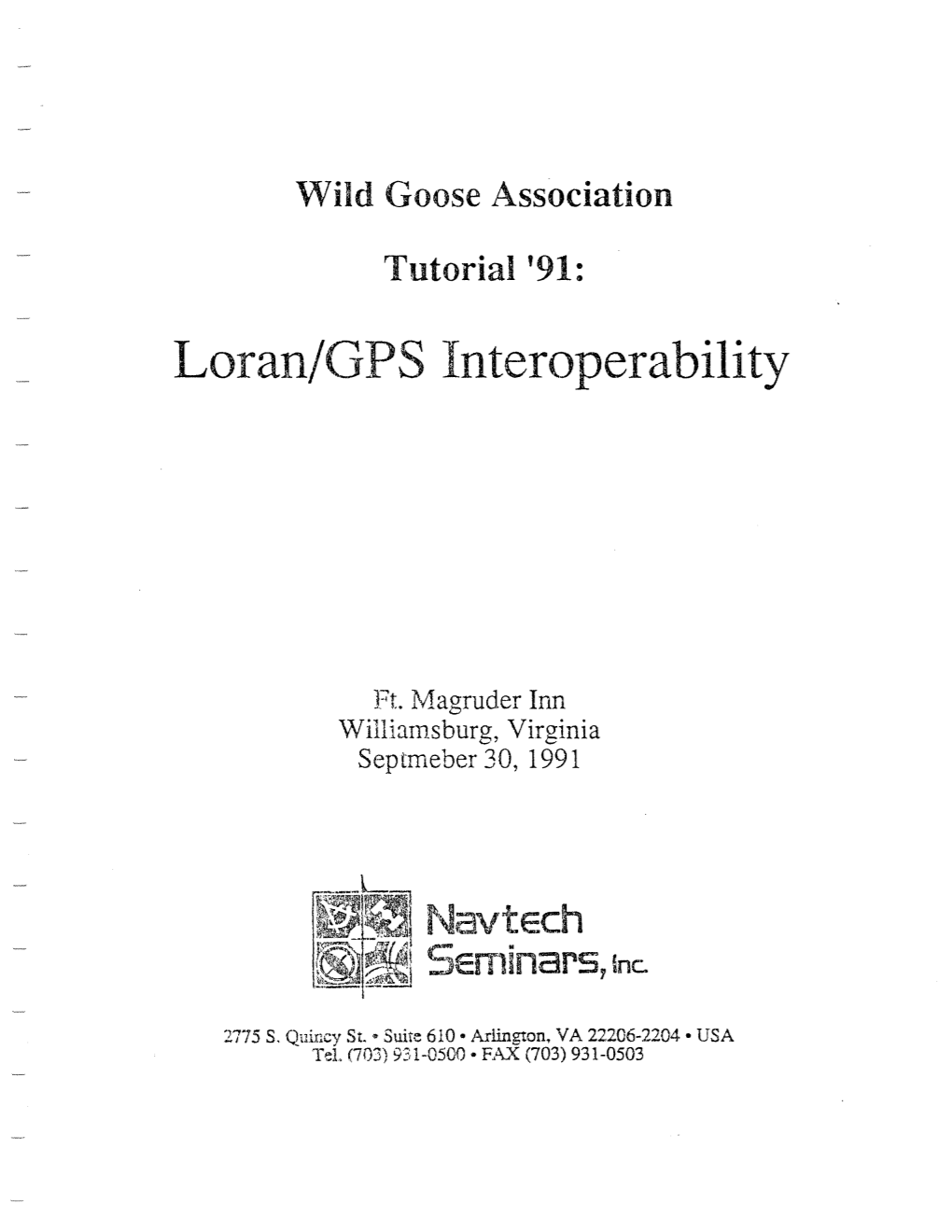Loran-C / GPS Interoperability 1991