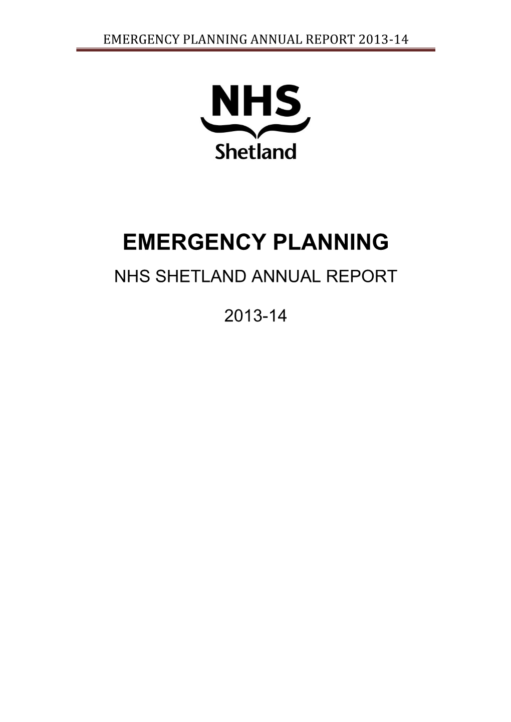 Emergency Planning Annual Report 2013-14