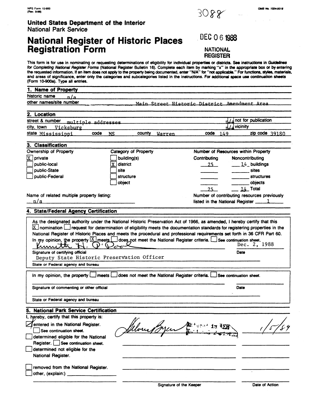 National Register of Historic Places Continuation Sheet