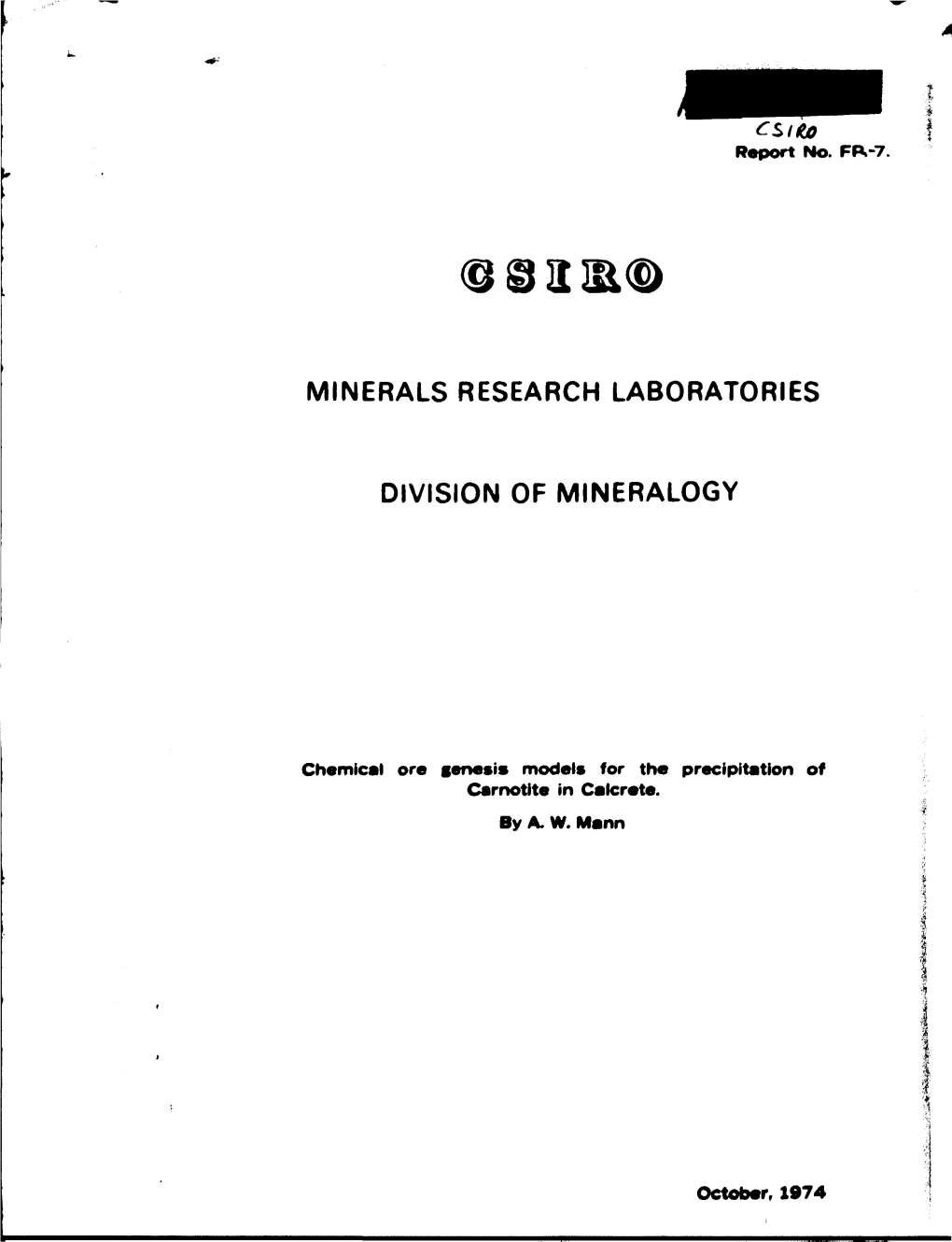 Chemical Ore Genesis Models for the Precipitation of Carnotite in Calcrete