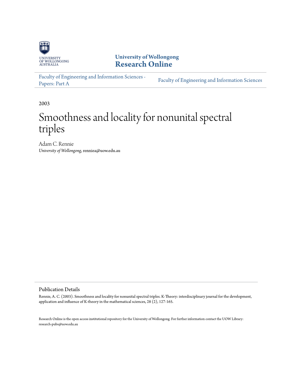 Smoothness and Locality for Nonunital Spectral Triples Adam C