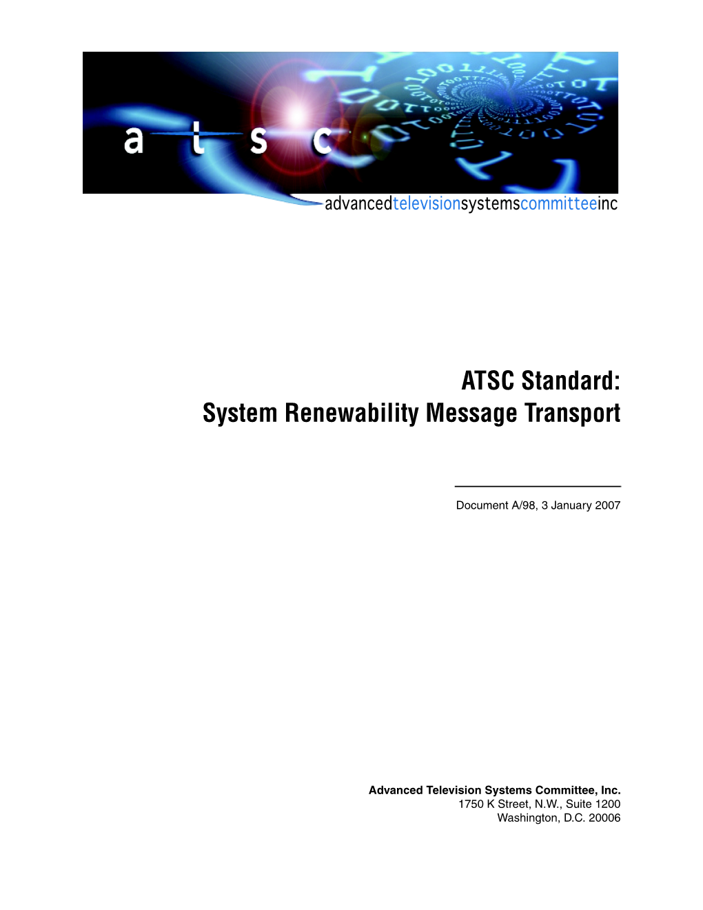 ATSC Standard: System Renewability Message Transport