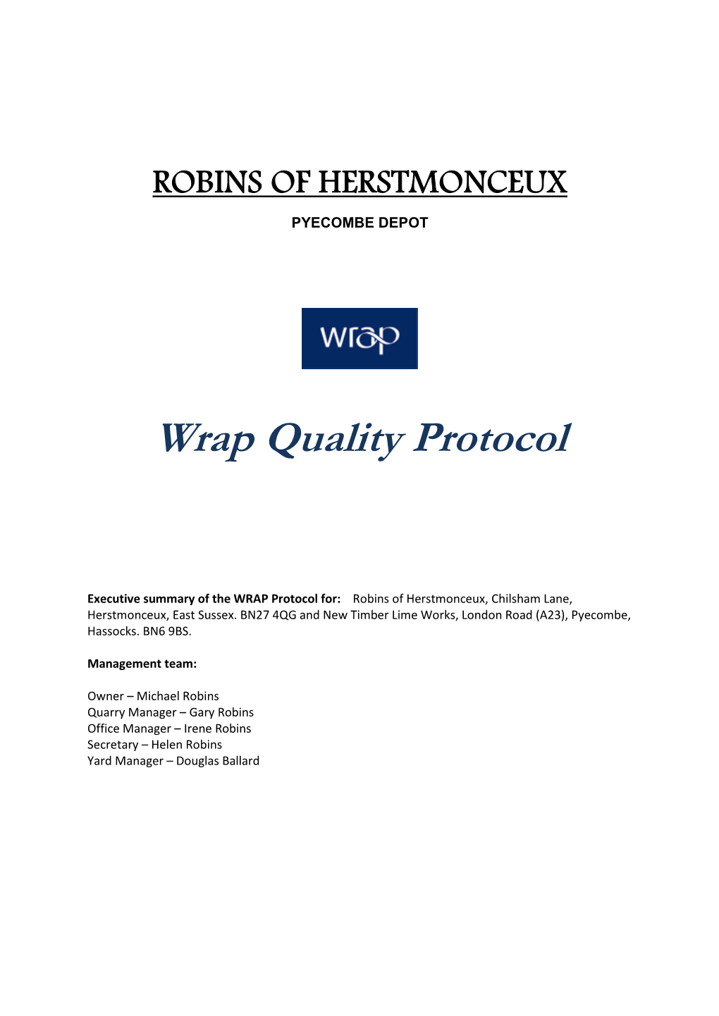 Wrap Quality Protocol