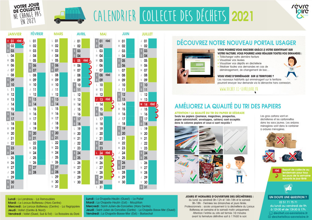 CALENDRIER Collecte Des Déchets 2021